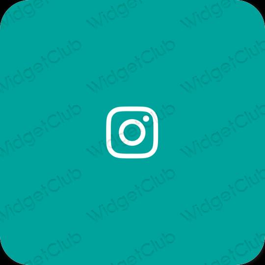 Esztétika kék Instagram alkalmazás ikonok