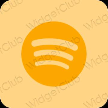 Esthétique orange Spotify icônes d'application