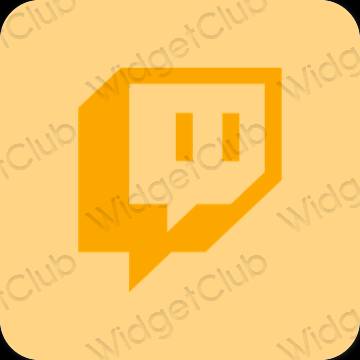 Estetyka Pomarańczowy Twitch ikony aplikacji