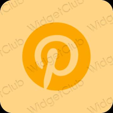 Estético laranja Pinterest ícones de aplicativos