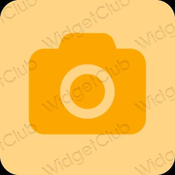 Estético laranja Camera ícones de aplicativos