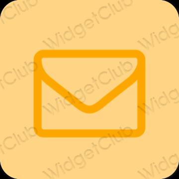 Esthétique orange Mail icônes d'application