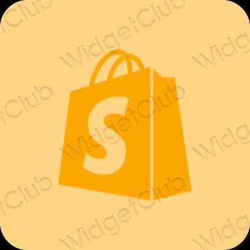Estético laranja Shopify ícones de aplicativos