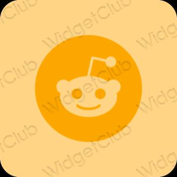 Estetico arancia Reddit icone dell'app