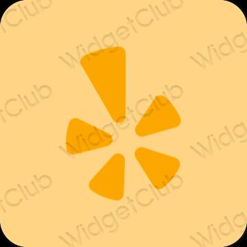 Estetsko oranžna Yelp ikone aplikacij
