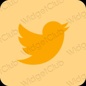 Estetik oren Twitter ikon aplikasi