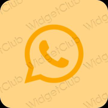 جمالي البرتقالي WhatsApp أيقونات التطبيق