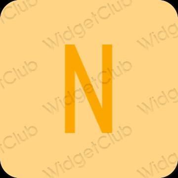 Esthétique orange Netflix icônes d'application