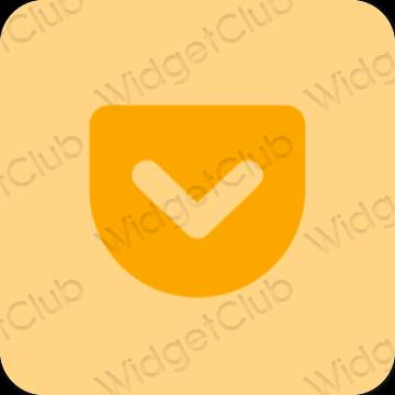 Estetik oren Pocket ikon aplikasi