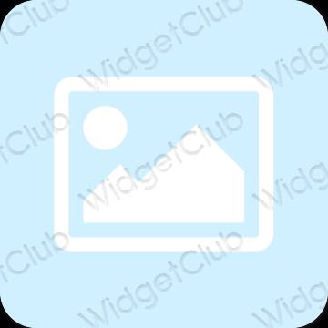 Естетичен пастелно синьо Photos икони на приложения