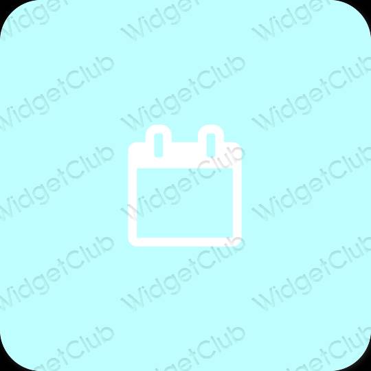 Esthétique bleu pastel Calendar icônes d'application