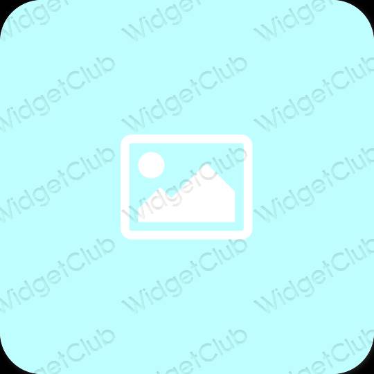 Estetski pastelno plava Photos ikone aplikacija