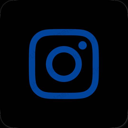 Estético negro Instagram iconos de aplicaciones