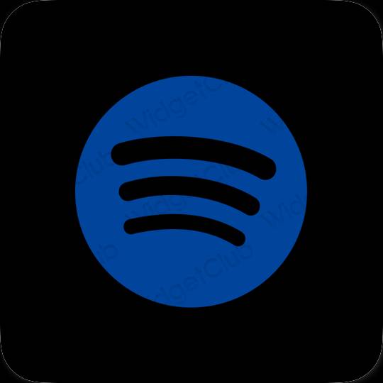 Estetické čierna Spotify ikony aplikácií