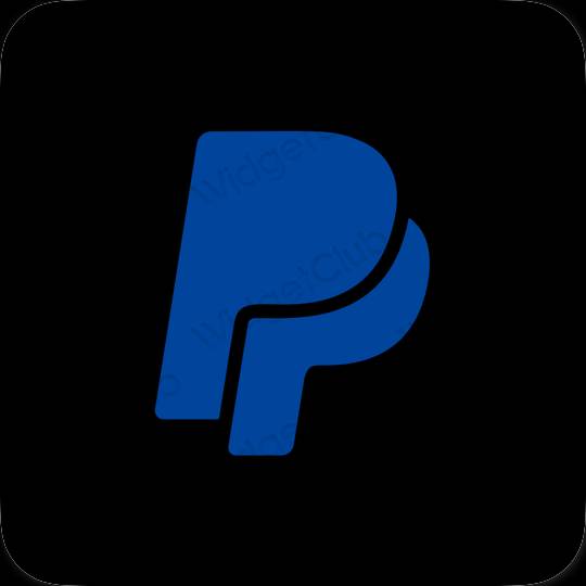 Estetické čierna Paypal ikony aplikácií