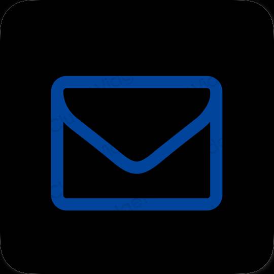 Ästhetisch Schwarz Mail App-Symbole