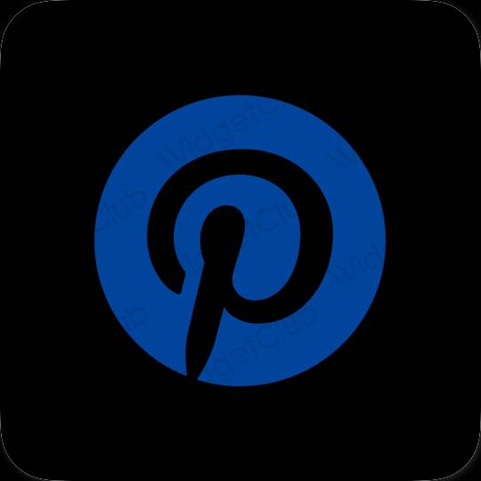 審美的 黑色的 Pinterest 應用程序圖標