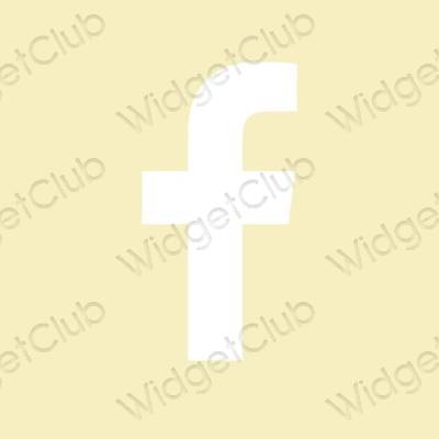 Aesthetic yellow Facebook app icons