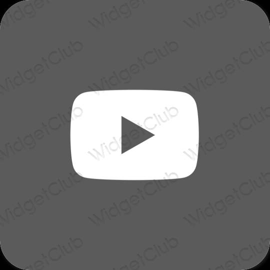 Estetico grigio Youtube icone dell'app