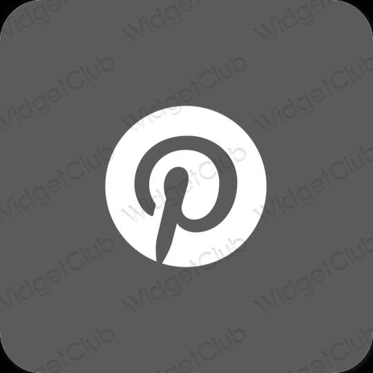 Estetsko siva Pinterest ikone aplikacij