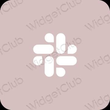 Estetik merah jambu Slack ikon aplikasi