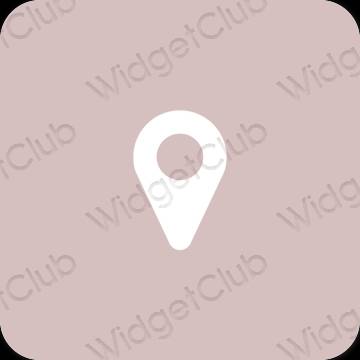 Estético rosa pastel Map ícones de aplicativos