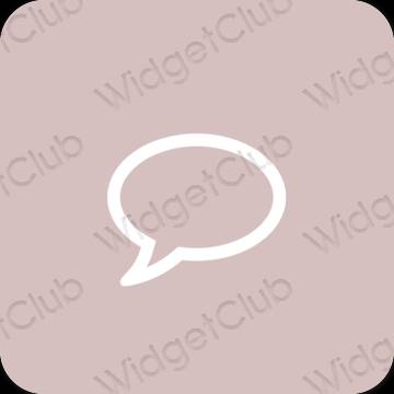 Естетичен пастелно розово Messages икони на приложения