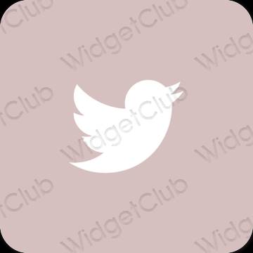 Esztétika pasztell rózsaszín Twitter alkalmazás ikonok