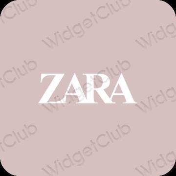 Thẩm mỹ màu hồng nhạt ZARA biểu tượng ứng dụng