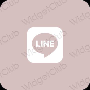 Estetyka różowy LINE ikony aplikacji