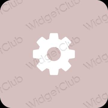 Estetyka różowy Settings ikony aplikacji
