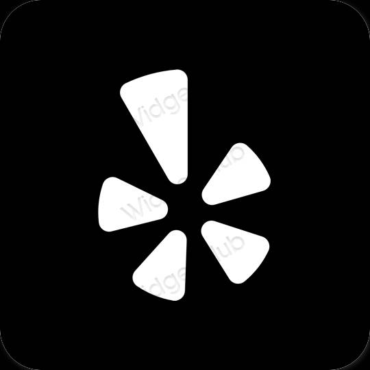 Estético negro Yelp iconos de aplicaciones