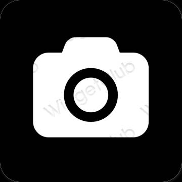 Estetski crno Camera ikone aplikacija