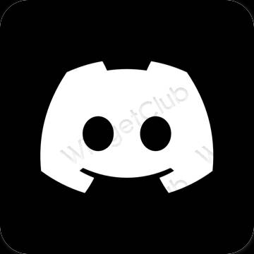 Estetico Nero discord icone dell'app