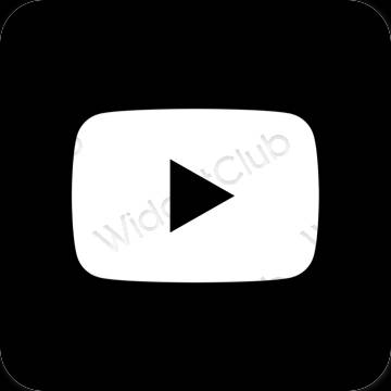 Estetické čierna Youtube ikony aplikácií