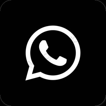 Estetis hitam WhatsApp ikon aplikasi