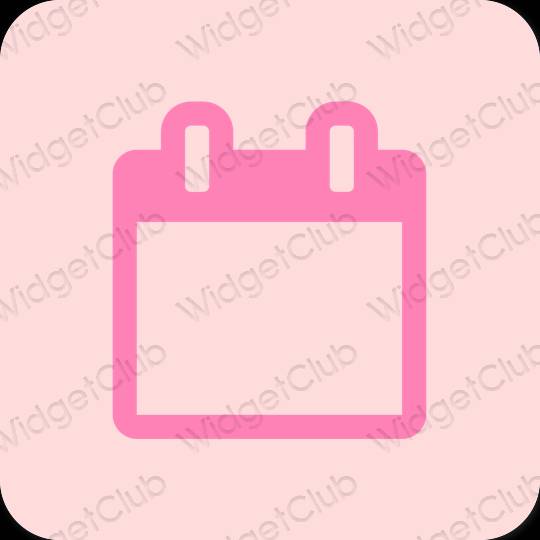 Estetisk pastell rosa Calendar app ikoner