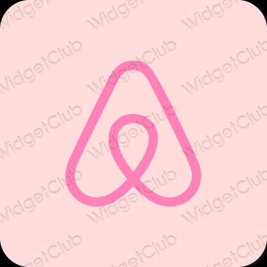 Aesthetic pastel pink Airbnb app icons