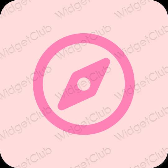 эстетический розовый Safari значки приложений