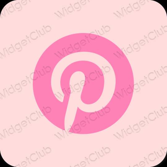 Estetický pastelově růžová Pinterest ikony aplikací