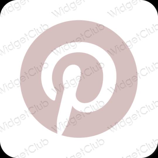 Estetické pastelovo ružová Pinterest ikony aplikácií