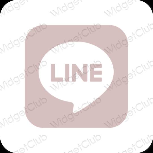 Estetic roz pastel LINE pictogramele aplicației