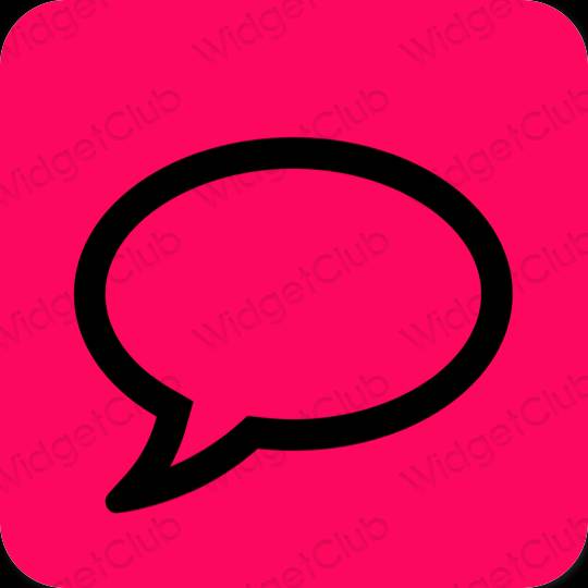 Aesthetic neon pink Messages app icons