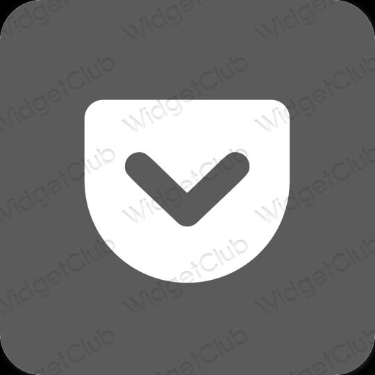 Aesthetic gray Pocket app icons