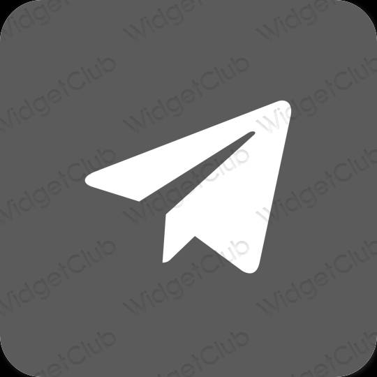 Estetisk grå Telegram app ikoner
