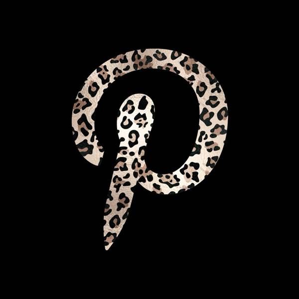 Aesthetic black Pinterest app icons