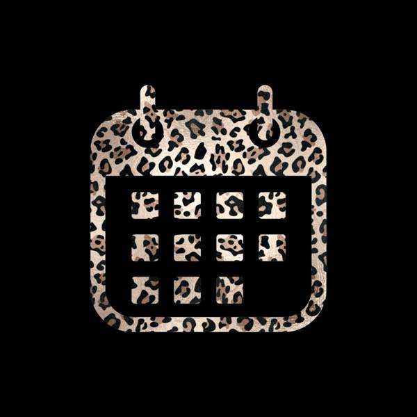 Aesthetic black Calendar app icons