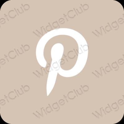 Естетичен бежово Pinterest икони на приложения