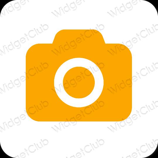 Estético laranja Camera ícones de aplicativos
