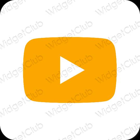 Esthétique orange Youtube icônes d'application